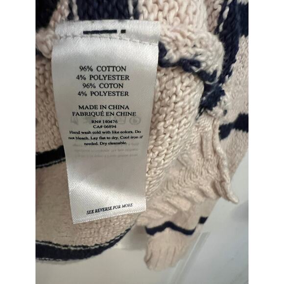 Faherty Kent Sweater Hoodie Stripes XS tassel Nautical Beachy Academia preppy - Picture 11 of 14